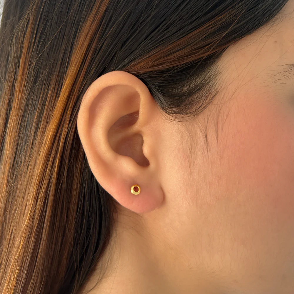 CircleStuds1 Elegant square white stud earrings with a multi-diamond design, crafted from hypoallergenic, tarnish-free stainless steel