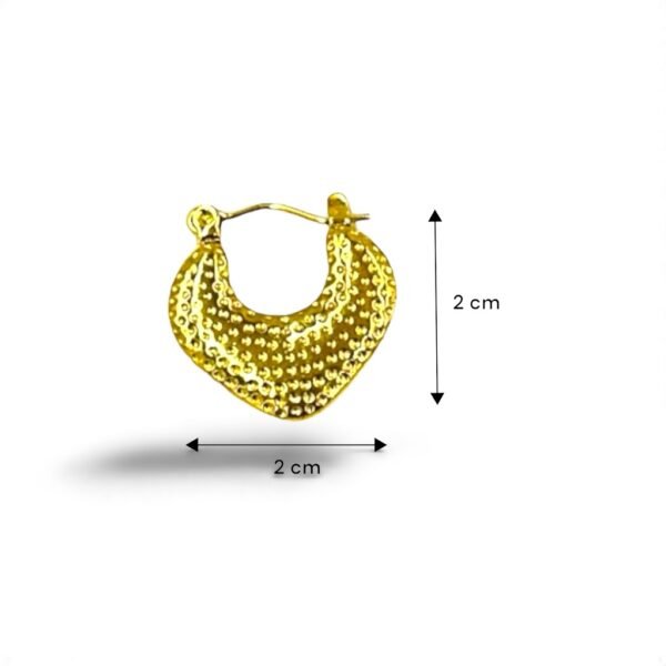Boho Textured Heart-Shaped Gold Hoop Earrings | Anti-Tarnish Stainless Steel Lightweight Hoops