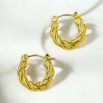Golden Luxe Anti-Tarnish Twisted-Hoop Earrings