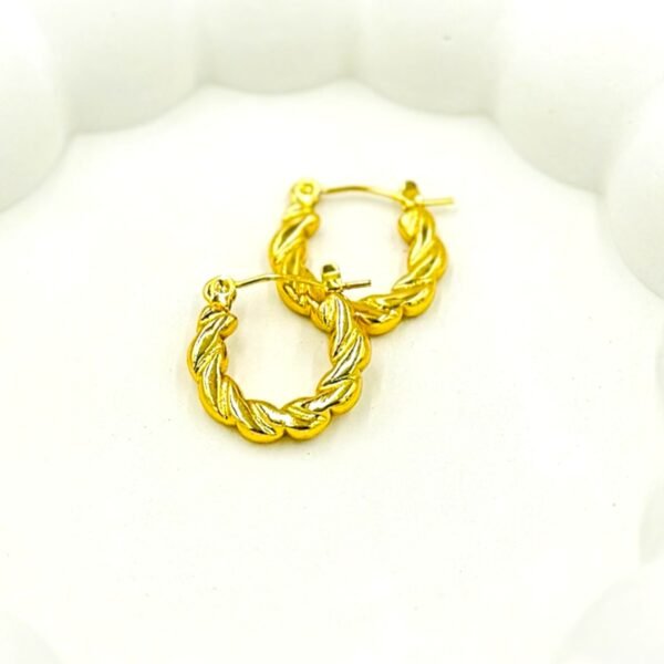Braided Hoop Gold Earrings | Stainless Steel Anti-Tarnish Hoops