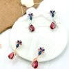Elegant Peacock Pink Zircon Crystal Drop Earrings - Stainless Steel Statement Party Jewelry