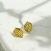 Leaf Design Gold Earrings  | Stainless Steel Anti-Tarnish Studs