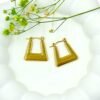 Golden Luxe Geometric Square Hoop Earrings | Stainless Steel Anti-Tarnish Gold Finish