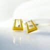 Golden Luxe Geometric Square Hoop Earrings | Stainless Steel Anti-Tarnish Gold Finish