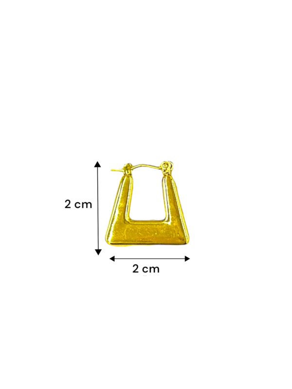 Golden Luxe Geometric Square Hoop Earrings | Stainless Steel Anti-Tarnish Gold Finish