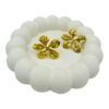 Textured Elegant Floral Gold Stud Earrings | Modern Anti-Tarnish Stainless Steel Jewelry