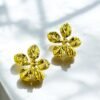 Elegant Golden Flower Earrings - Tarnish-Free
