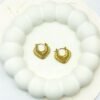 Boho Textured Heart-Shaped Gold Hoop Earrings | Anti-Tarnish Stainless Steel Lightweight Hoops
