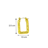 Designer Rectangle Textured Gold Hoop Earrings | Anti-Tarnish Stainless Steel