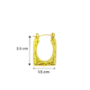 Elegant Square Textured Gold Hoop Earrings | Modern Anti-Tarnish Stainless Steel