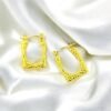 Golden Elegant Anti-Tarnish Rectangular Hoop Earrings