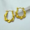Golden Luxe Anti-Tarnish Design Hoop Earrings