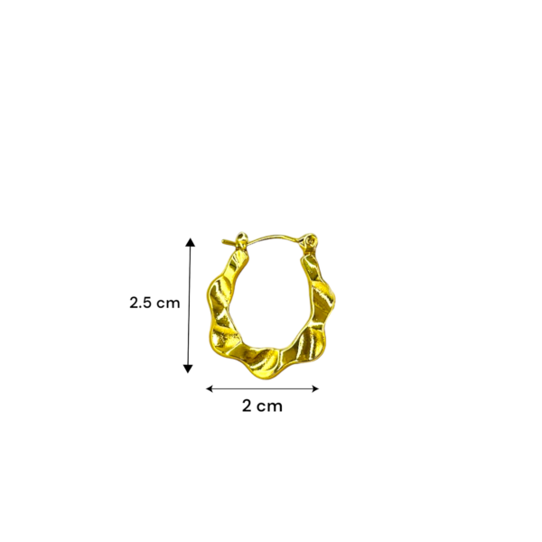 Golden Luxe Anti-Tarnish Design Hoop Earrings