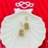 Regal Pink Zircon Stone Drop Earrings – 14K Gold-Tone Polish Glam Premium Statement