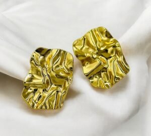 Stylish Golden Stud Earrings - Tarnish-Free