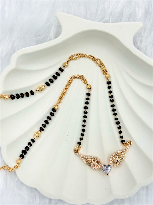Angel Wings Heart Mangalsutra – Rose Gold with Zircon