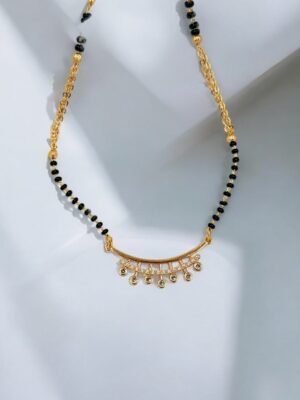 Sparkle Elegance Rose Gold Mangalsutra – Stainless Steel with Zircon Stones (18 Inches)