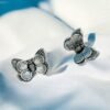 Stylish Oxidised Earrings with bold butterfly print detailing
