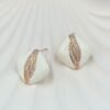 Elegant square white stud earrings with a multi-diamond design, crafted from hypoallergenic, tarnish-free stainless steel