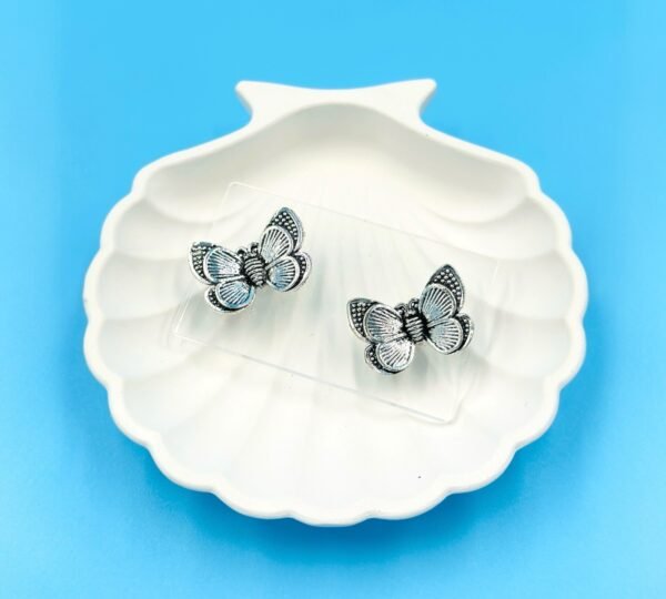 Stylish Oxidised Earrings with bold butterfly print detailing