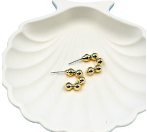 Classic Golden beeds hoop with sleek, minimalist daily wear Timeless collection Earrings