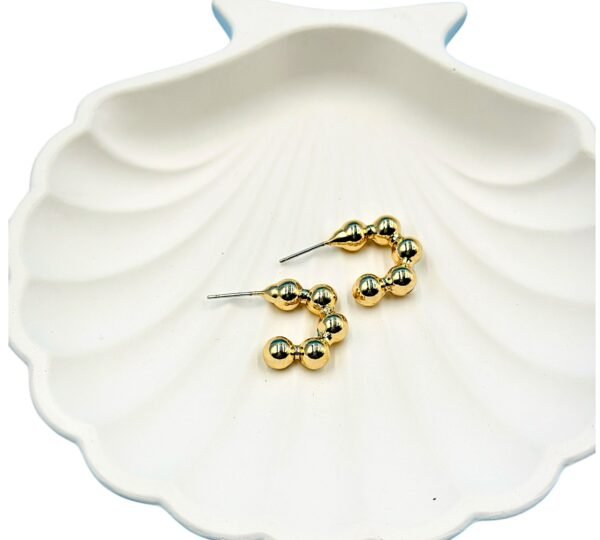 Classic Golden beeds hoop with sleek, minimalist daily wear Timeless collection Earrings
