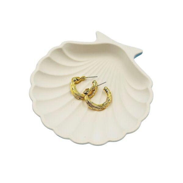 Classic small gold hoop earrings with a sleek, minimalist design