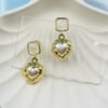 Korean-Inspired Heart-Shaped Pearl Drop Earrings