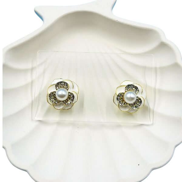 Elegant Korean-style rose earrings designed to add a soft, romantic touch to any outfit