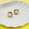 Elegant Korean-style Golde rose earrings designed to add a soft, romantic touch to any outfit with diamonds