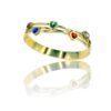 Add a pop of color and love to your wrist with this gold bracelet featuring vibrant multi-colour heart-shaped diamonds