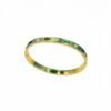 Gold bracelet featuring vibrant green colour rectangular shape diamonds – made from tarnish-free, hypoallergenic stainless steel