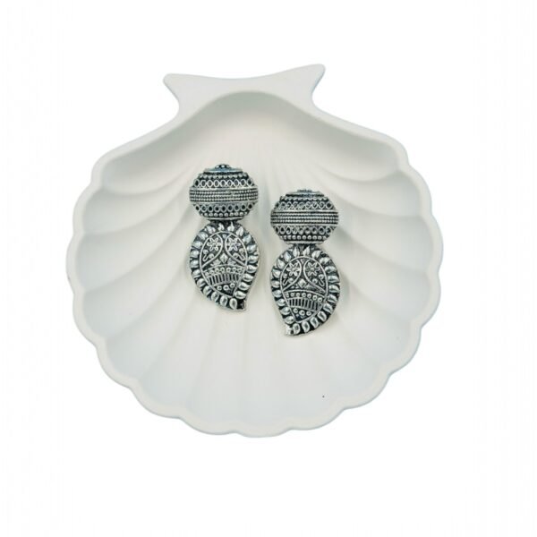 Stylish Oxidised Earrings with traditional kalash print detailing
