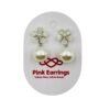 Elegant silver color drop earrings with a lustrous pearl finish