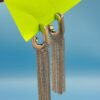 Long chain drop earrings in a radiant gold finish