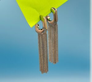 Long chain drop earrings in a radiant gold finish