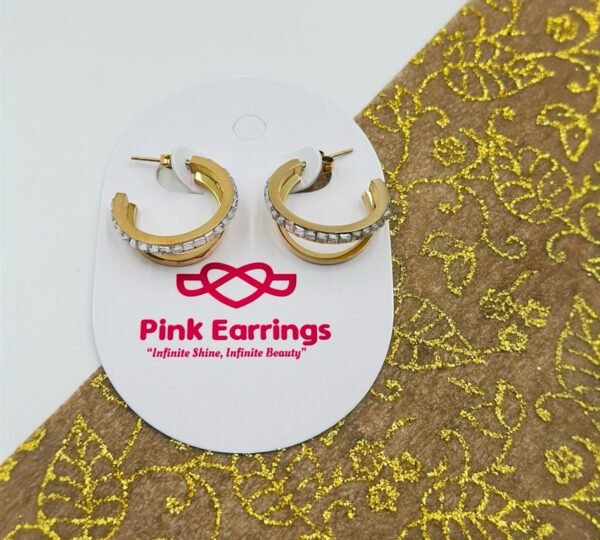 Glamorous Half Hoop Earrings featuring a striking square diamonds