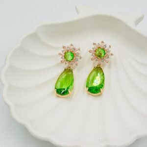 Dazzling long drop diamond earrings