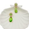 Dazzling long drop diamond earrings