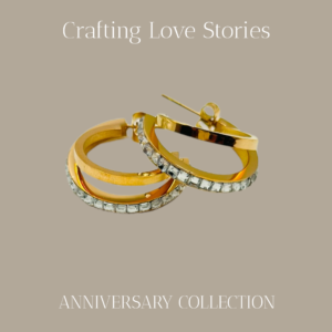 Glamorous Half Hoop Earrings featuring a striking square diamonds