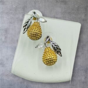 Tropical-inspired pineapple yellow earrings