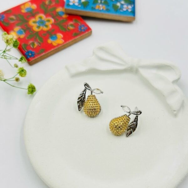 Tropical-inspired pineapple yellow earrings