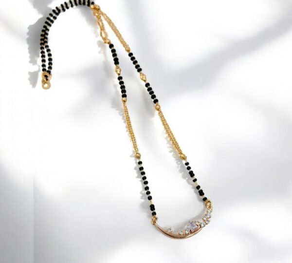 Elegant Floral Curve Rose Gold Stainless Steel Mangalsutra – (18 Inch)
