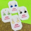 Crystal Stone RoseGold Drop Earrings – Stainless Steel Elegance (Yellow/Green/Black/Blue)