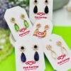 Crystal Bloom Drop Earrings – Multiple Stone (Purple/Black/White/Green/Peach Pink)