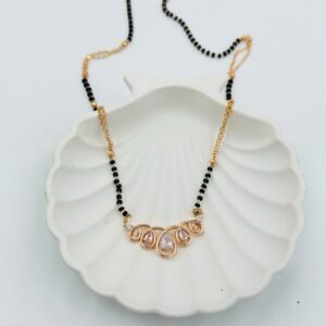 Royal Teardrop Elegance Rose Gold Mangalsutra – Zircon Stainless Steel (18-Inch)