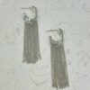 Silver Shine Long Chain Tassel Hoop Earrings – Glossy Finish
