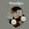 Diamond Shine Pearl Drop Earrings – Silver Tone