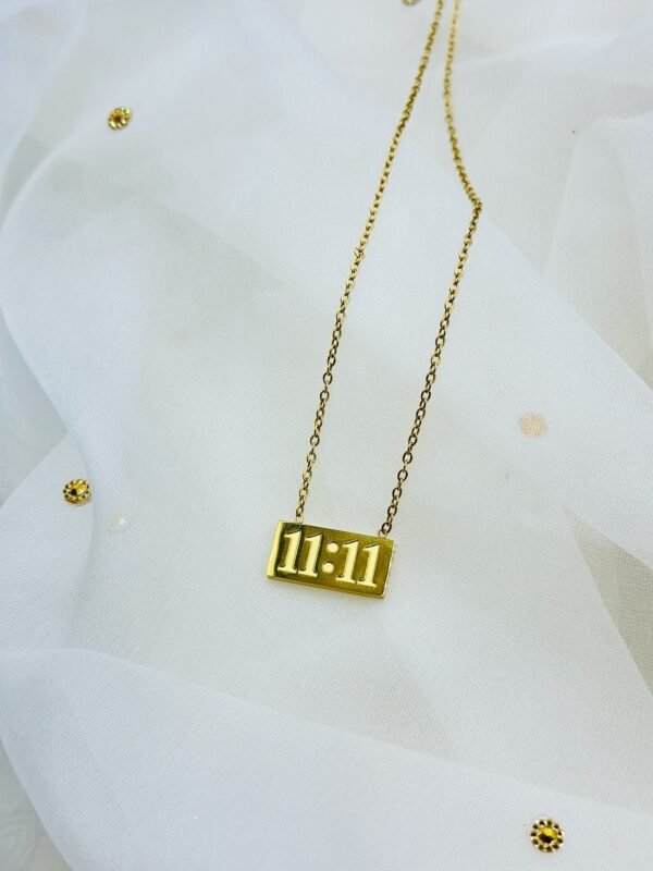 11:11 Gold Pendant Necklace – Stainless Steel