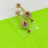 Royal Ruby Designer Long Drop Earrings – Gold Plated & CZ Embellished